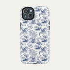 Pomeranian Blue Toile Phone case