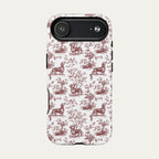 Dachshund Shorthaired Burgundy Toile phone Case