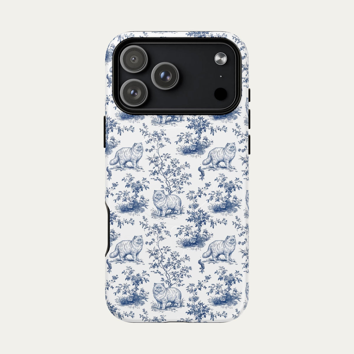 Persian Cat Blue Toile Phone case
