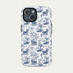 Yorkshire Terrier Blue Toile Phone case
