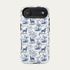 Doberman Blue Toile Phone case