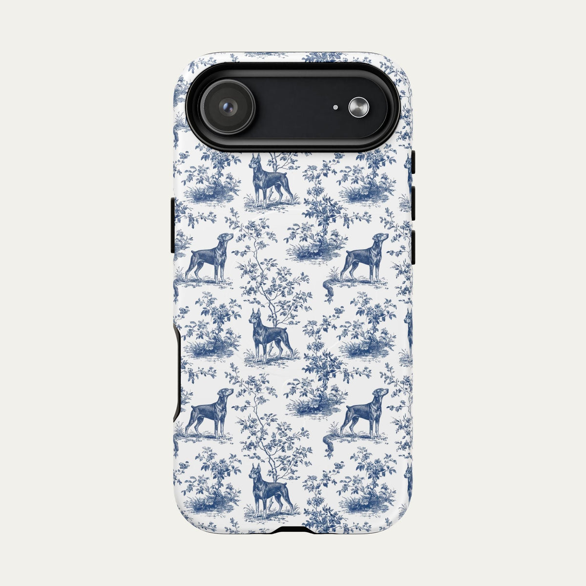 Doberman Blue Toile Phone case