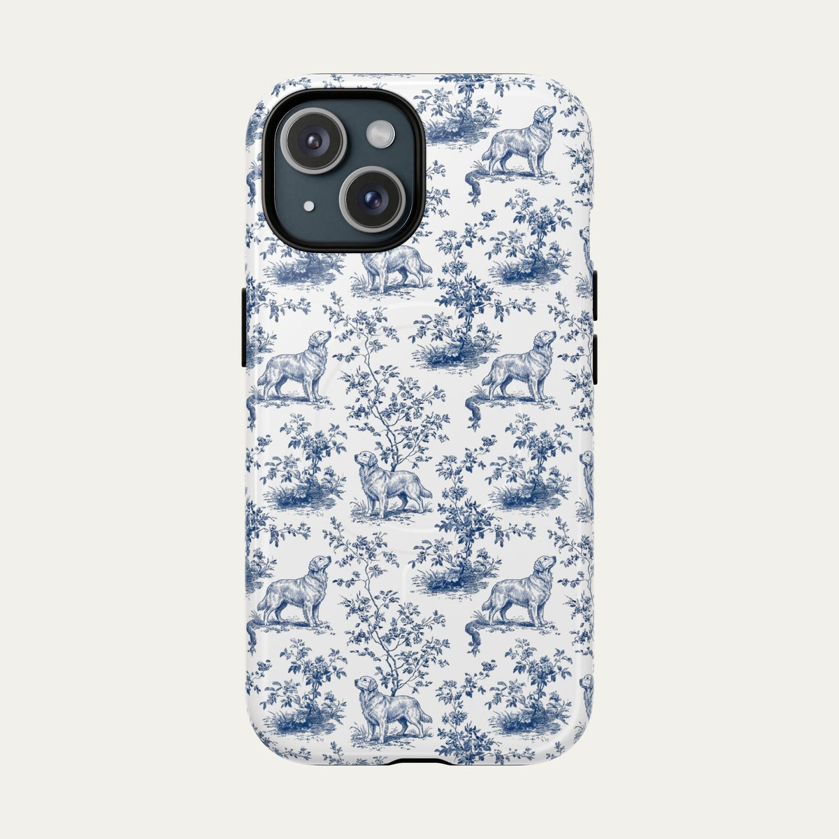 Golden Retriever Blue Toile Phone case