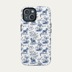 Schnauzer Blue Toile Phone case
