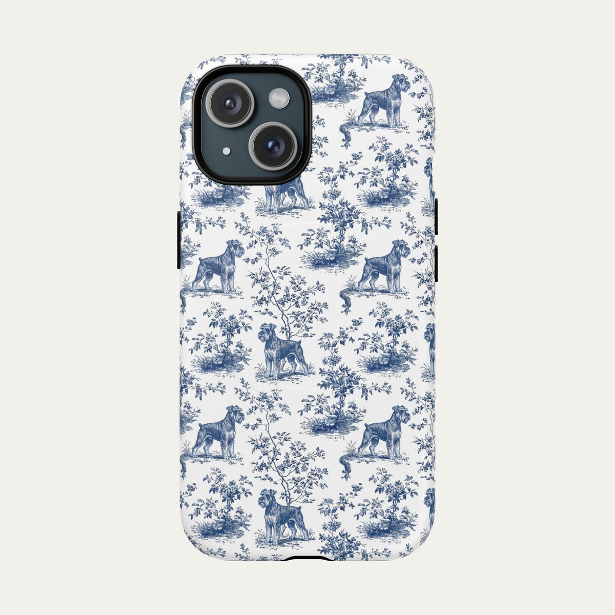 Schnauzer Blue Toile Phone case