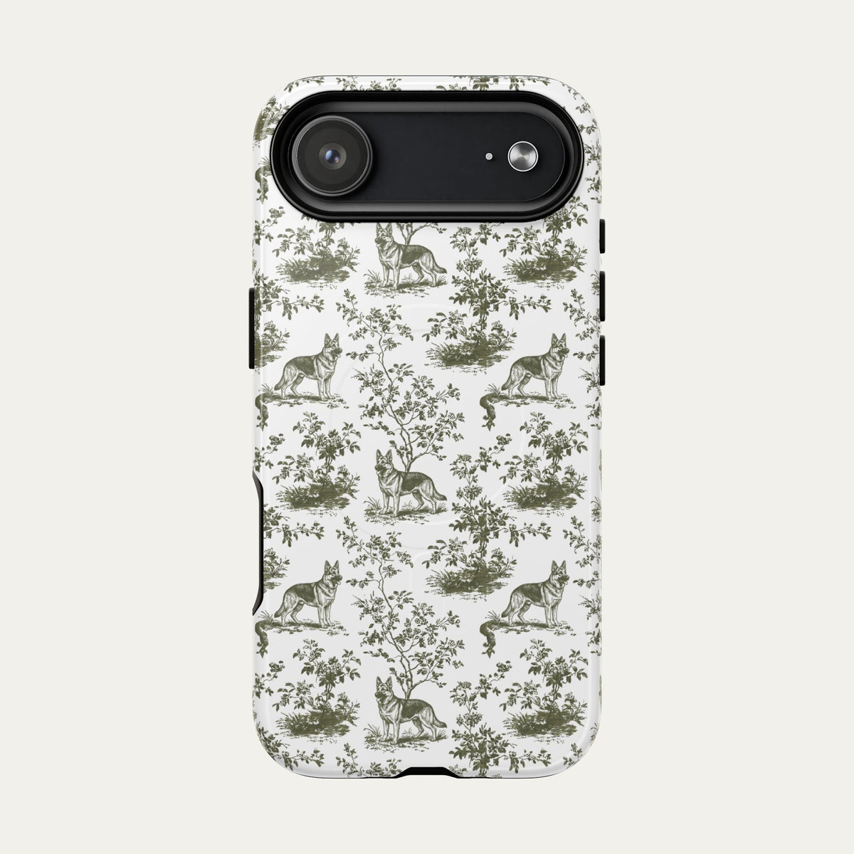 German Shepherd Sage Green Toile phone Case