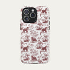 Bernese Mountain Burgundy Toile phone Case