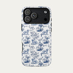 Goldendoodle Blue Toile Phone case