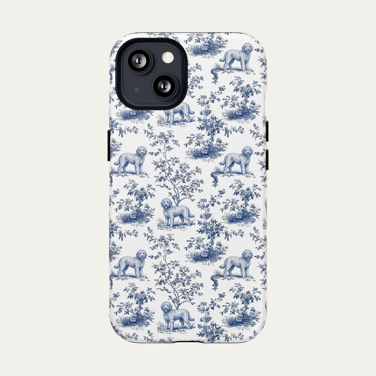 Goldendoodle Blue Toile Phone case