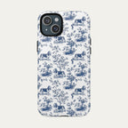 Basset Hound Blue Toile Phone case