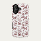 Dachshund Shorthaired Burgundy Toile phone Case