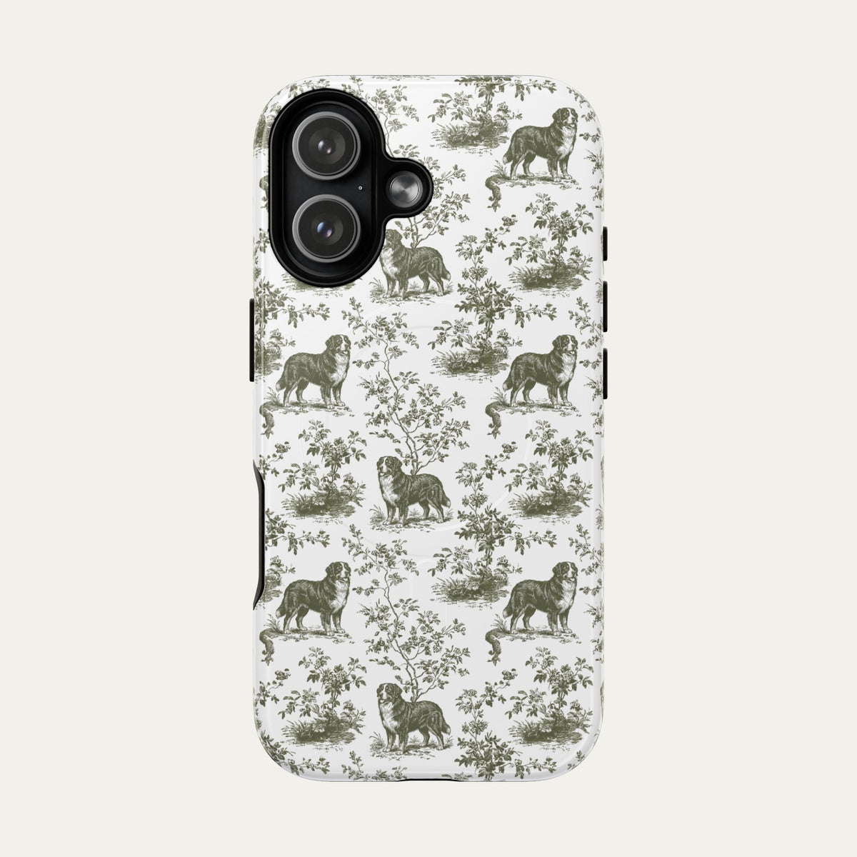 Bernese Mountain Sage Green Toile phone Case