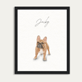 Custom Watercolor One Pet Full Body Portrait