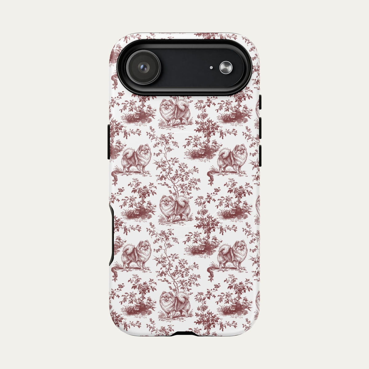 Pomeranian Burgundy Toile phone Case