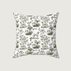 Saluki Sage Green French Toile Pillow