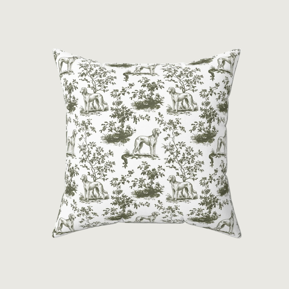 Saluki Sage Green French Toile Pillow
