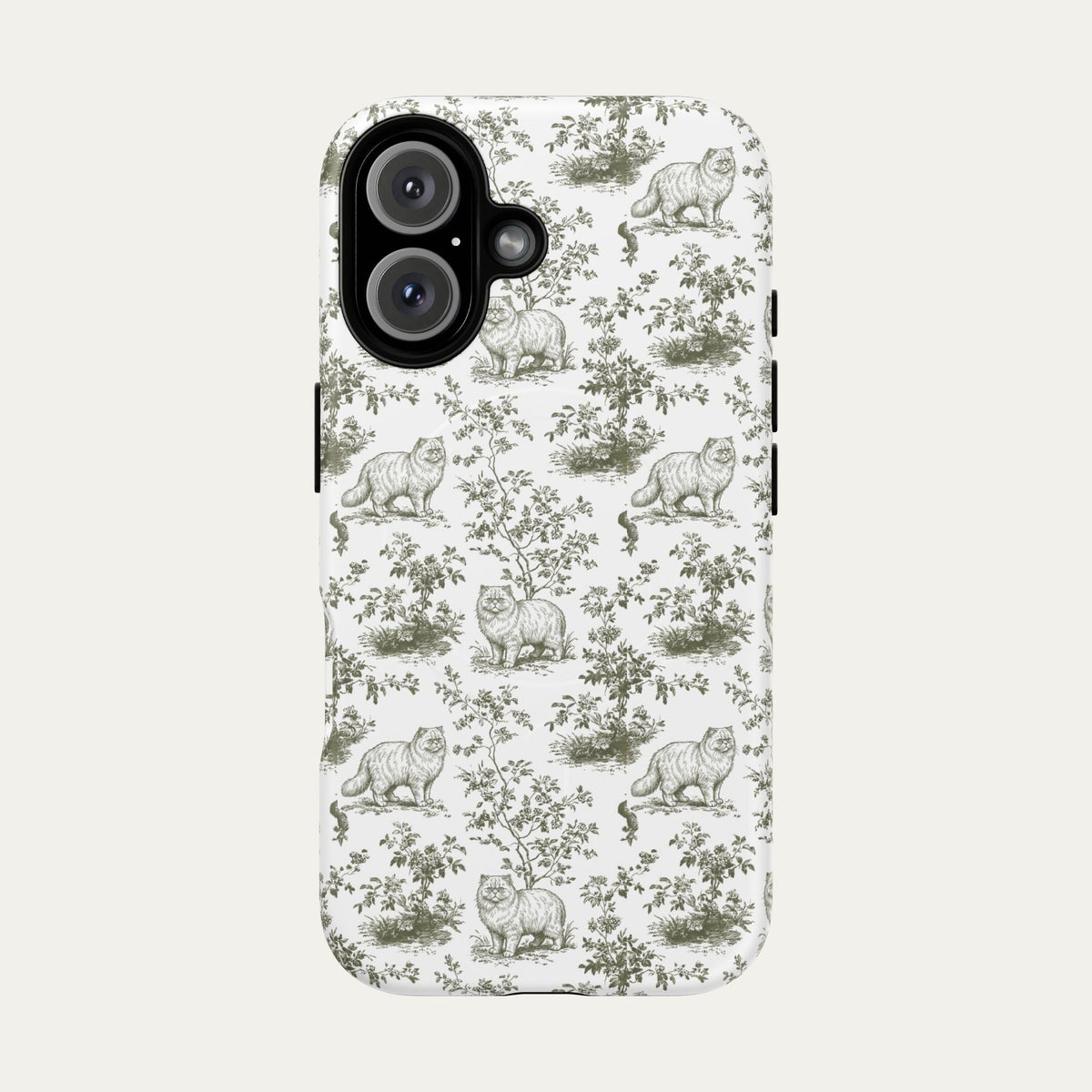Persian Cat Sage Green Toile phone Case