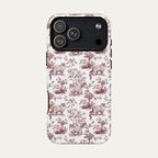 Ragdoll Cat Burgundy Toile phone Case