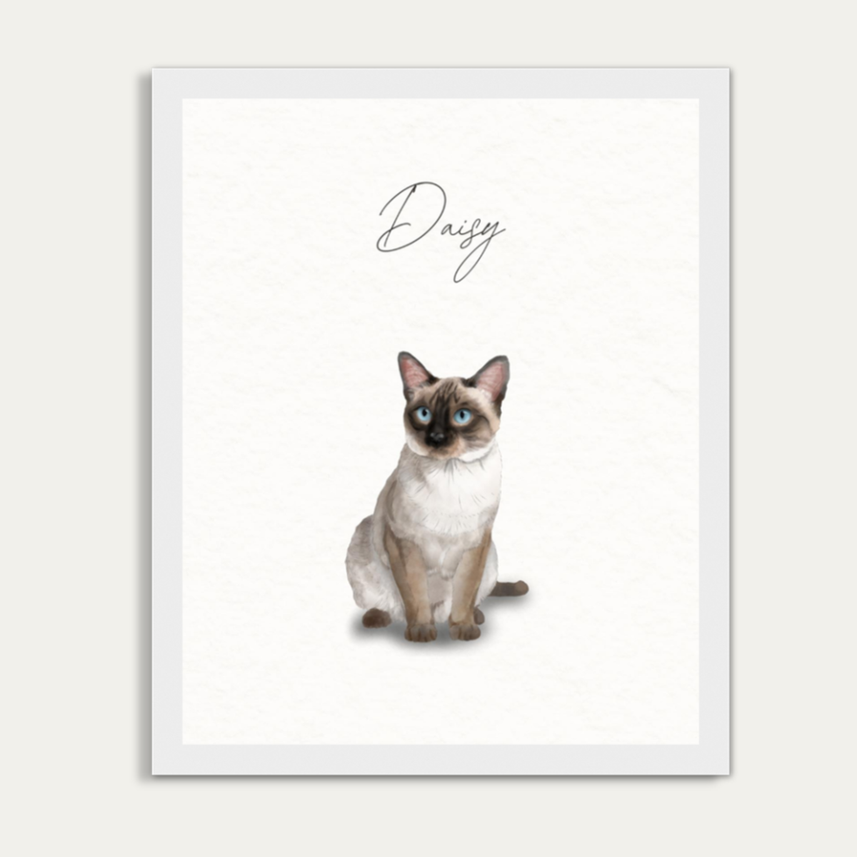 Custom Watercolor One Pet Full Body Portrait