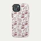 Greyhound Burgundy Toile phone Case