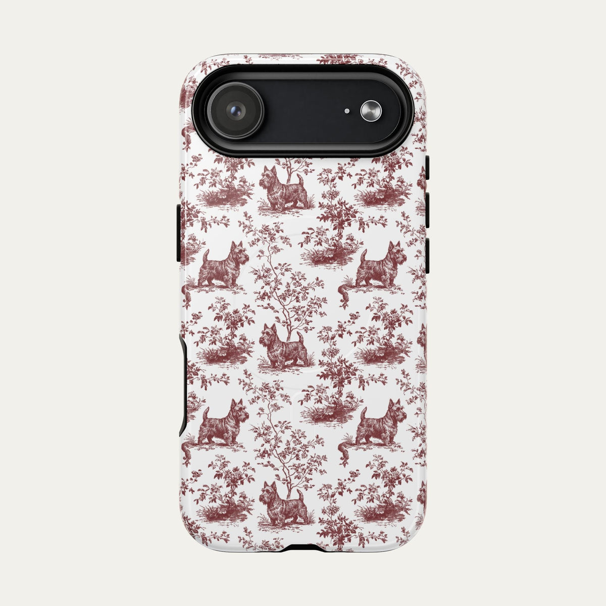 Scottish Terrier Burgundy Toile phone Case