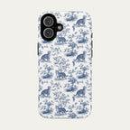 Tabby Cat Blue Toile Phone case
