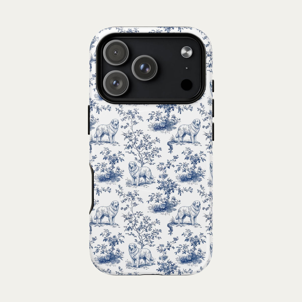 Great Pyrenees Blue Toile Phone case