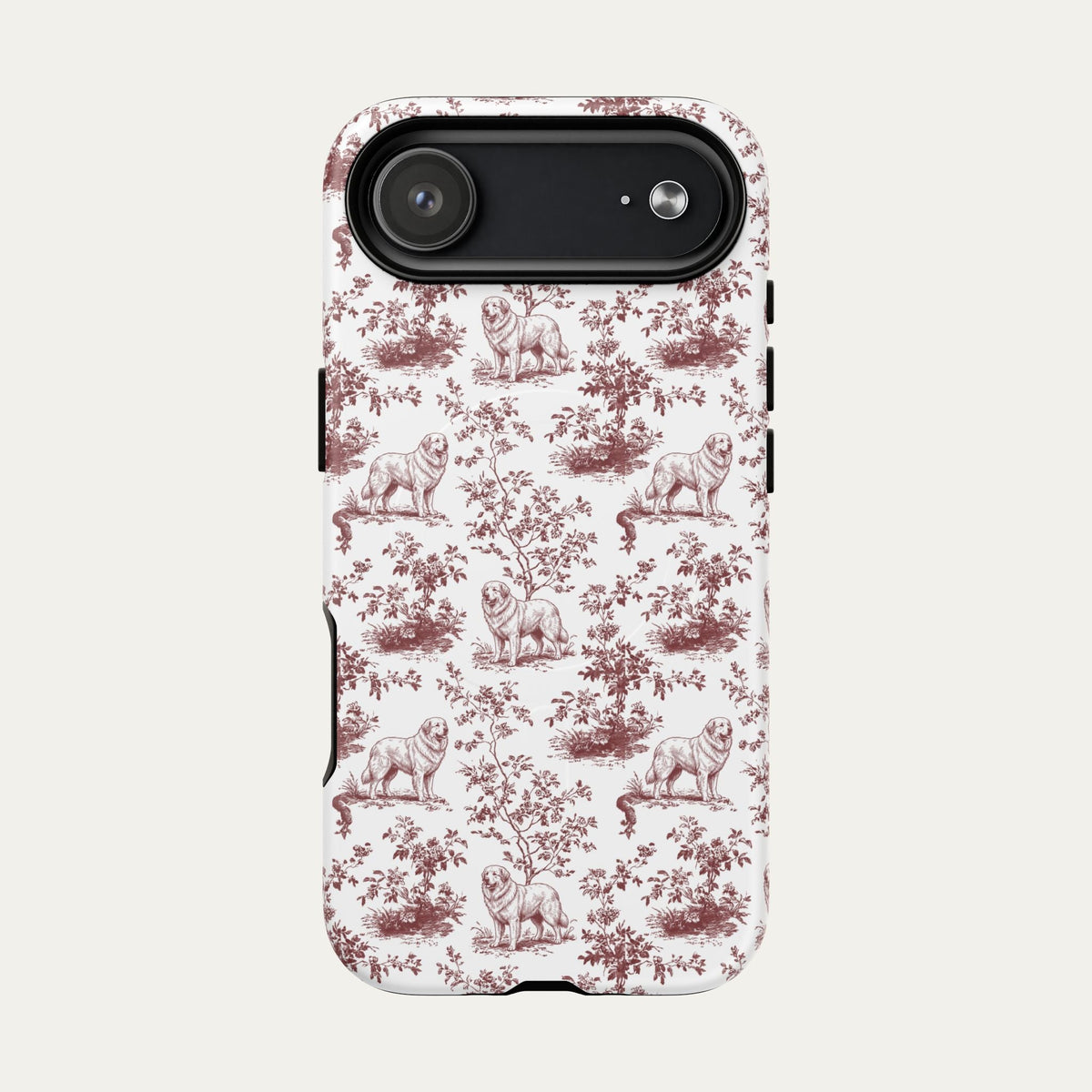 Great Pyrenees Burgundy Toile phone Case