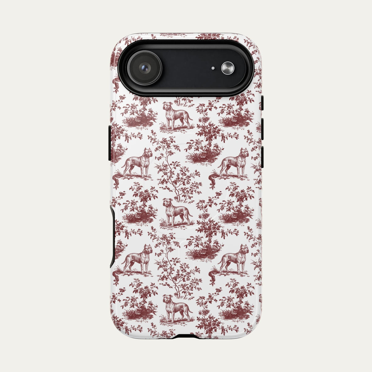 Pitbull Burgundy Toile phone Case