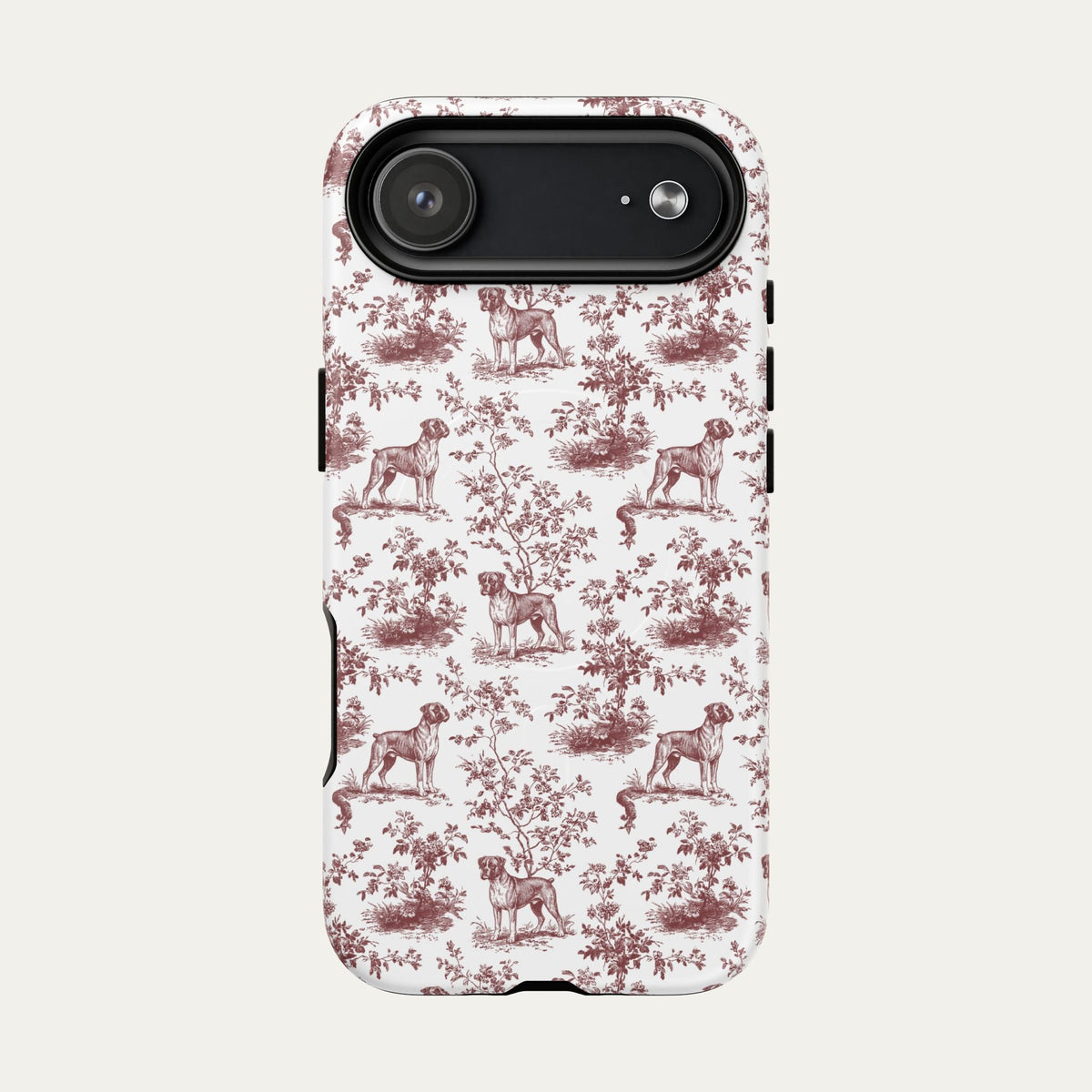 Boxer Burgundy Toile phone Case
