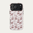 Scottish Fold Cat Burgundy Toile phone Case
