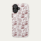 Greyhound Burgundy Toile phone Case