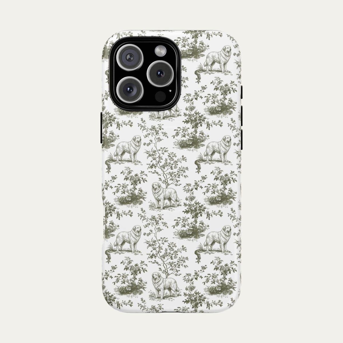 Great pyrenees Sage Green Toile phone Case