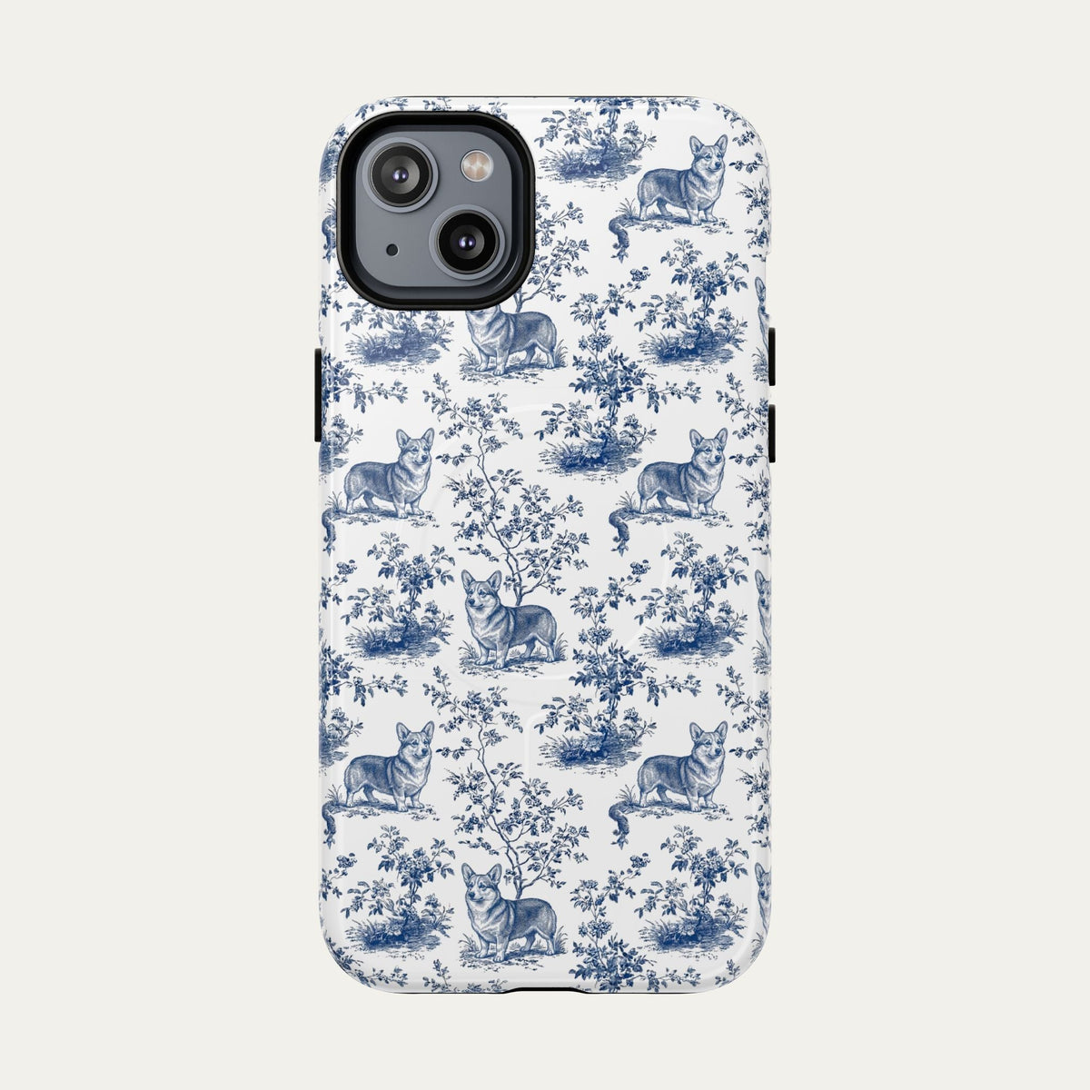 Corgi Blue Toile Phone case