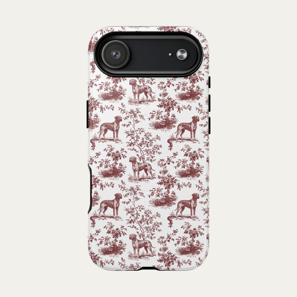 Rhodesian Ridgeback Burgundy Toile phone Case