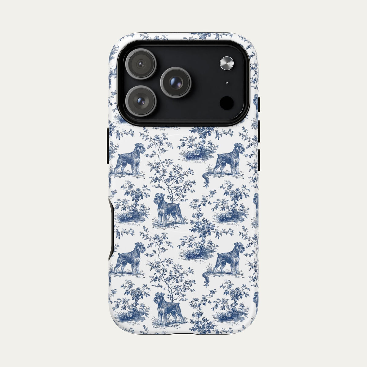 Schnauzer Blue Toile Phone case