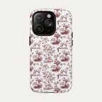 Whippet Burgundy Toile phone Case