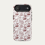 Greyhound Burgundy Toile phone Case