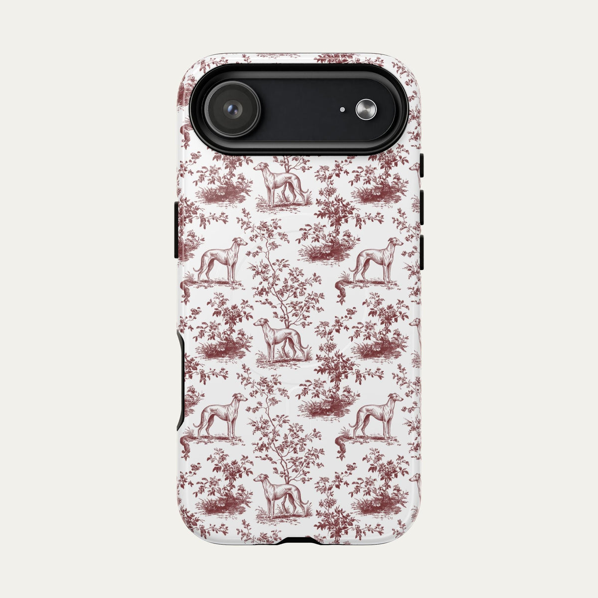 Greyhound Burgundy Toile phone Case