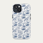 Golden Retriever Blue Toile Phone case