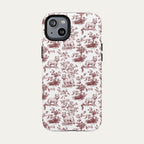 Westie Burgundy Toile phone Case