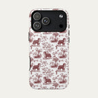 Bernese Mountain Burgundy Toile phone Case