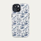 Toy Fox Terrier Blue Toile Phone case