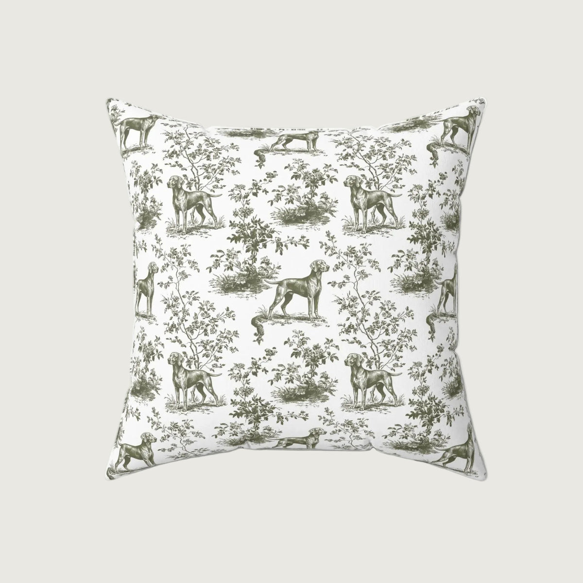 Weimaraner Sage Green French Toile Pillow
