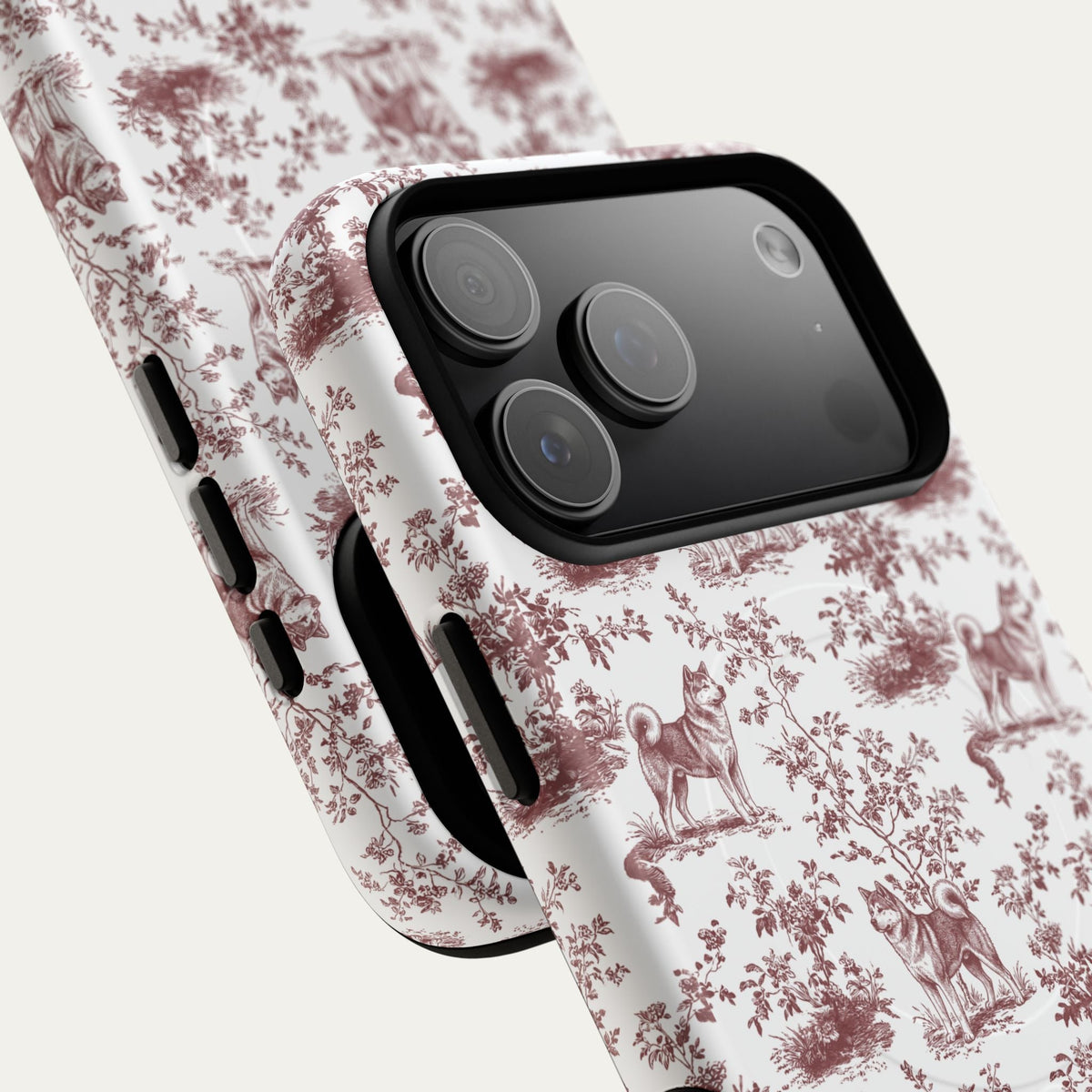 Akita Burgundy Toile phone Case