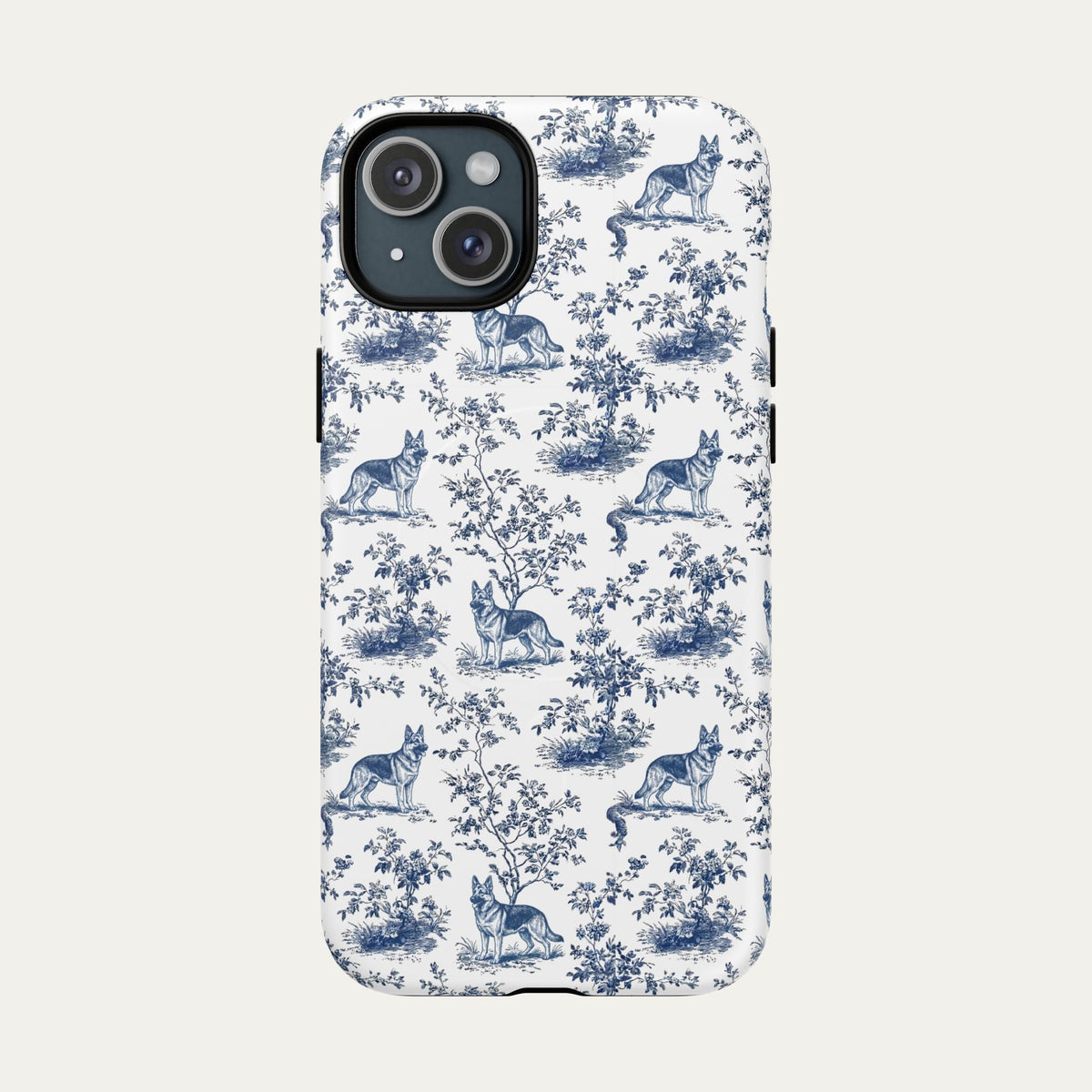 German Shepherd Blue Toile Phone case