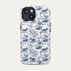 Basset Hound Blue Toile Phone case