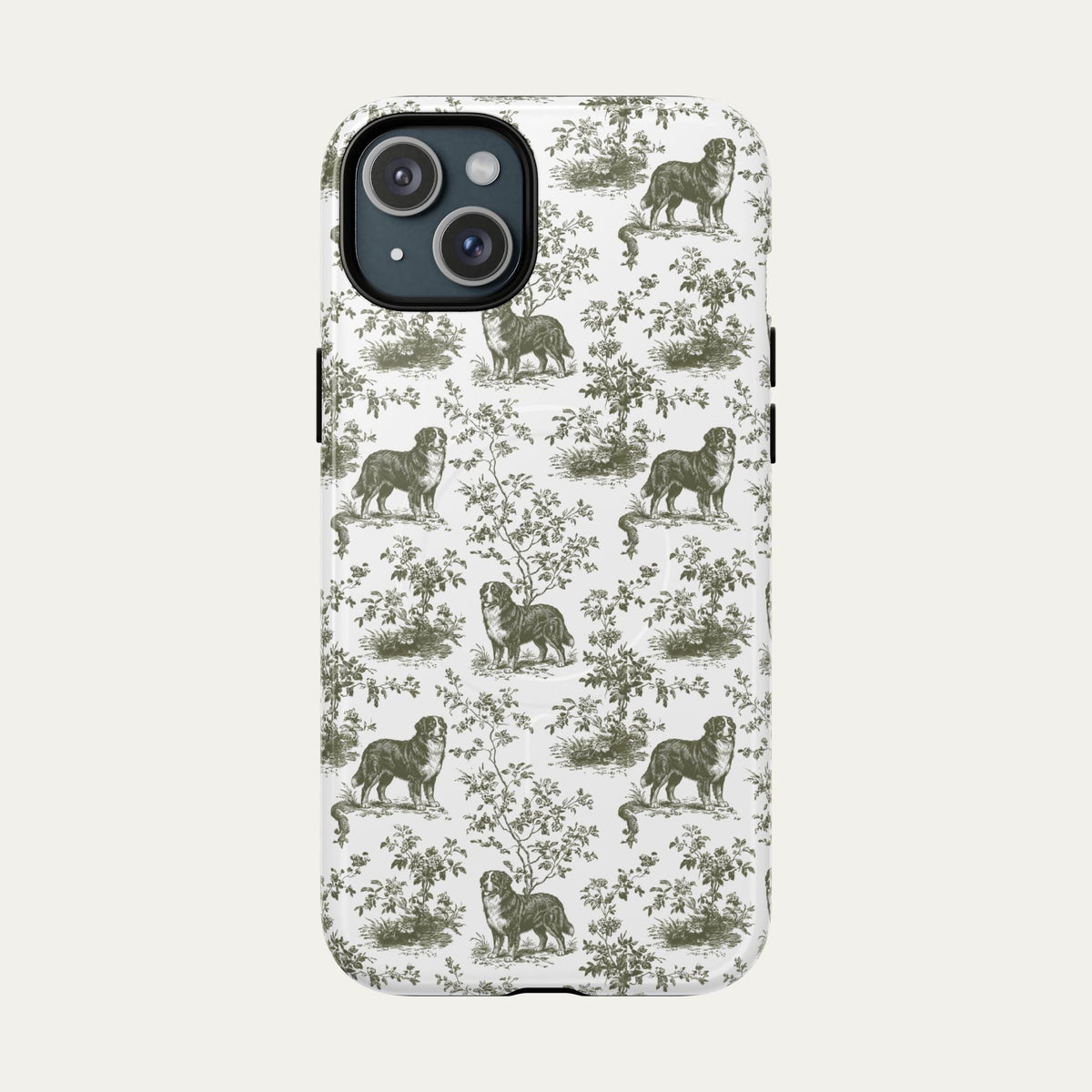 Bernese Mountain Sage Green Toile phone Case