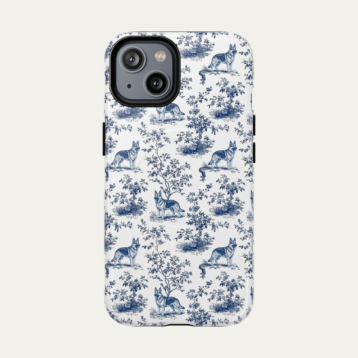 German Shepherd Blue Toile Phone case