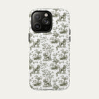 Poodle Sage Green Toile phone Case